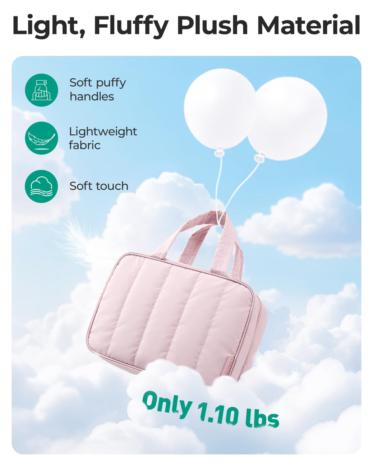 BAGSMART Travel Toiletry Bag closed view