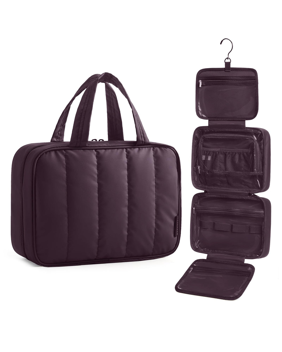 BAGSMART Travel Toiletry Bag Crimson Purple front view