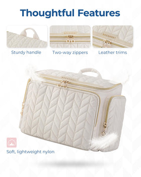 BAGSMART Travel Toiletry Bag displayed on a bathroom counter
