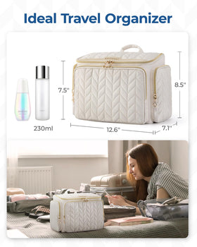 BAGSMART Travel Toiletry Bag displayed on a bathroom counter