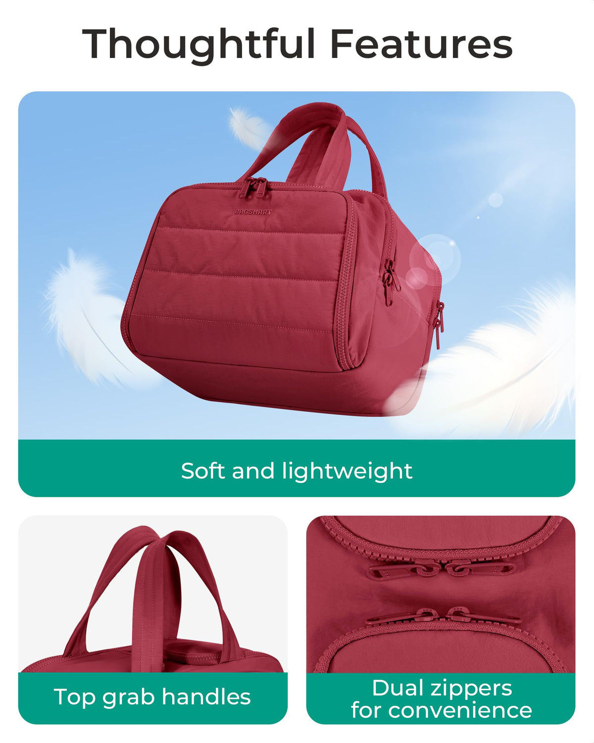 BAGSMART Travel Toiletry Bag displaying waterproof material