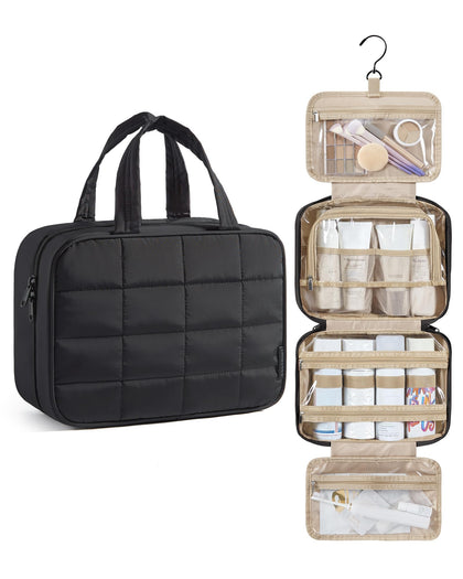 BAGSMART Travel Toiletry Bag for Women in black front view