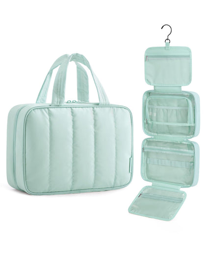BAGSMART Travel Toiletry Bag front view in baby blue