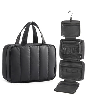 BAGSMART Travel Toiletry Bag front view in black