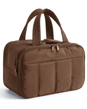 BAGSMART Travel Toiletry Bag front view in Coffee colour