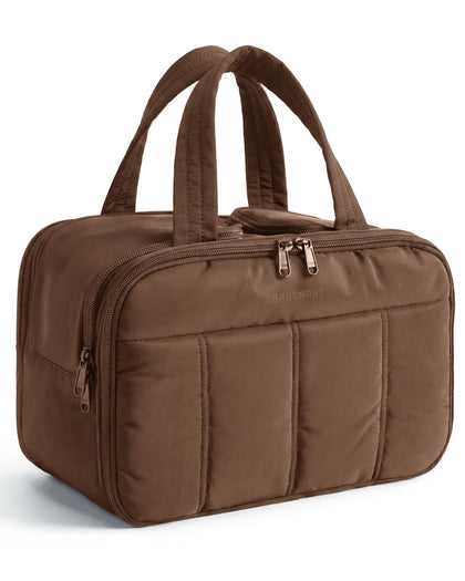 BAGSMART Travel Toiletry Bag front view in Coffee colour