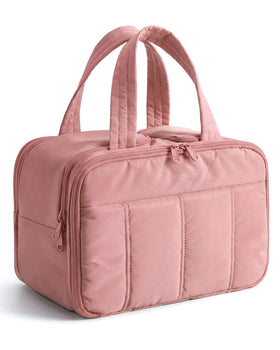 BAGSMART Travel Toiletry Bag front view in dark pink