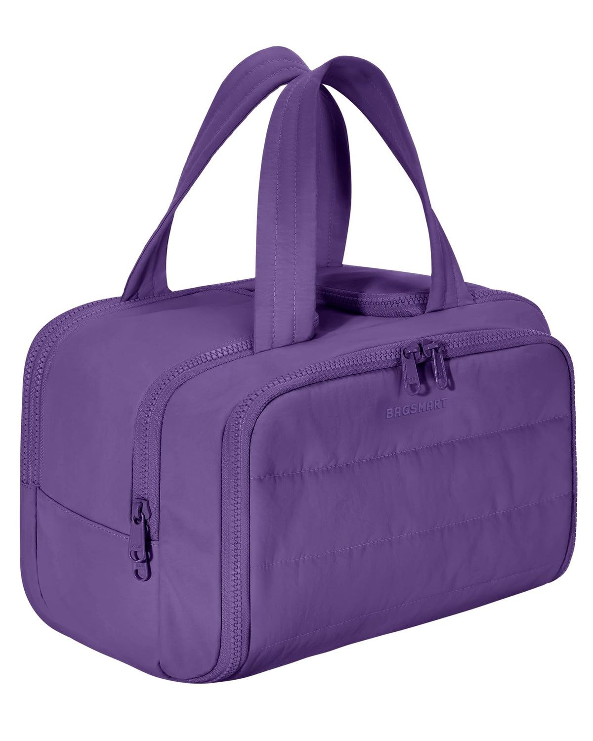 BAGSMART Travel Toiletry Bag front view in dark purple