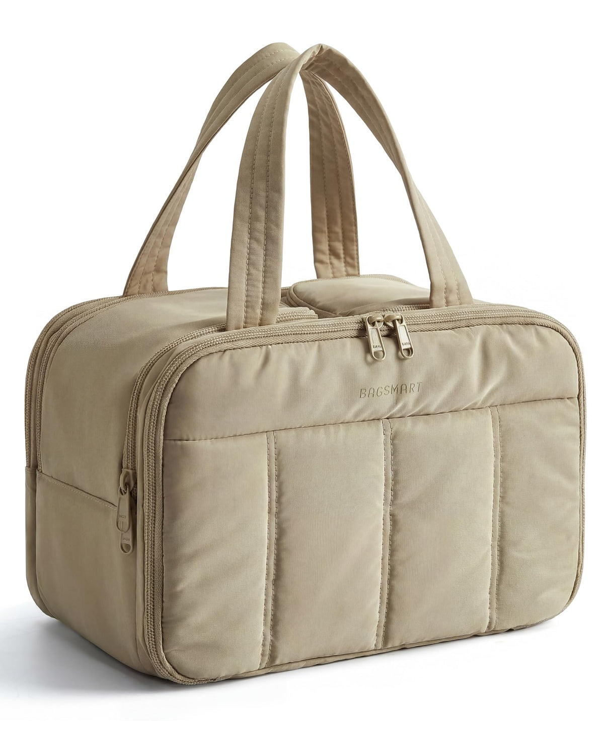 BAGSMART Travel Toiletry Bag front view in grayish brown