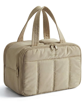 BAGSMART Travel Toiletry Bag front view in grayish brown