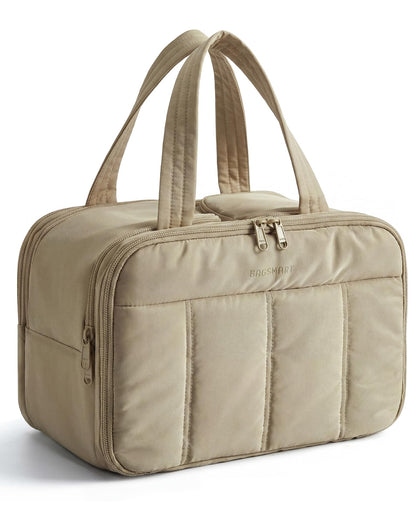 BAGSMART Travel Toiletry Bag front view in grayish brown
