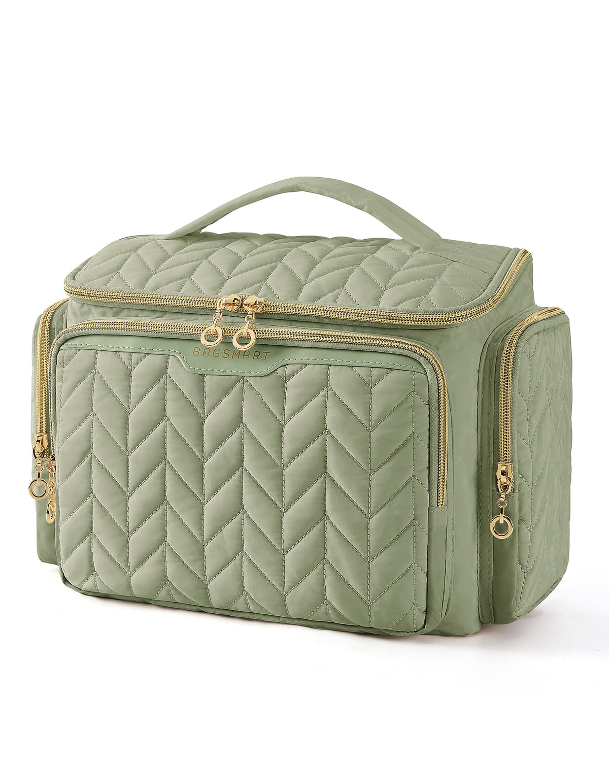 BAGSMART Travel Toiletry Bag front view in green