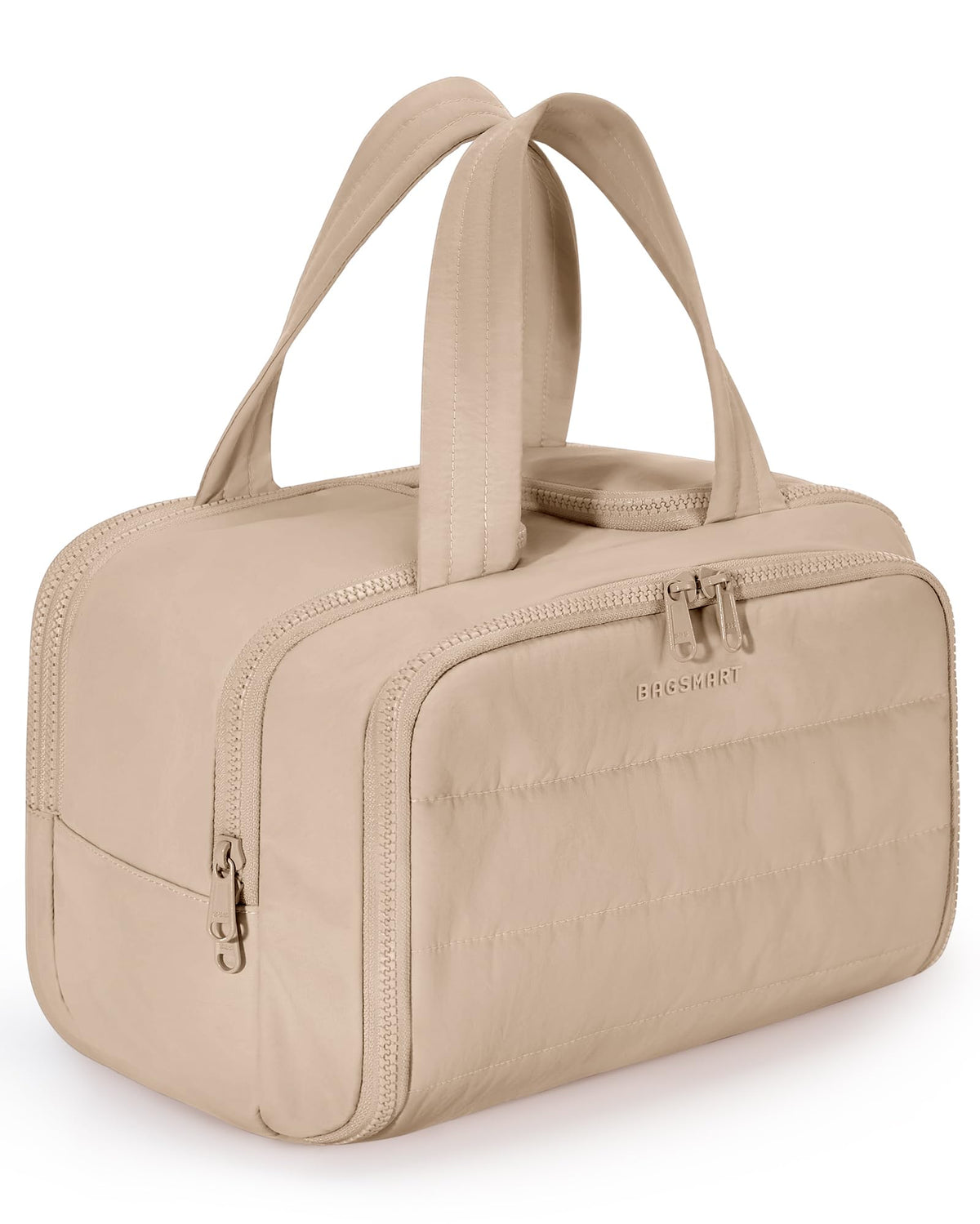 BAGSMART Travel Toiletry Bag front view in khaki