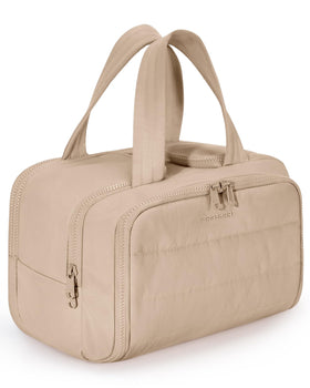 BAGSMART Travel Toiletry Bag front view in khaki