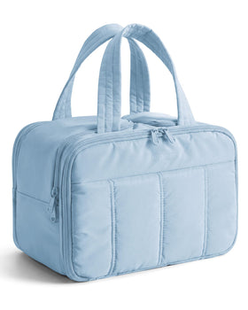 BAGSMART Travel Toiletry Bag front view in light blue