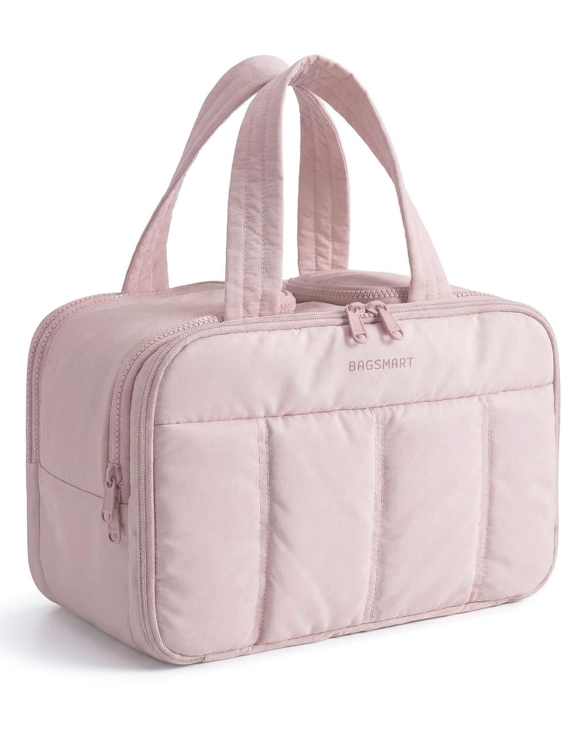 BAGSMART Travel Toiletry Bag front view in pink