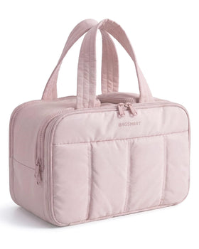 BAGSMART Travel Toiletry Bag front view in pink