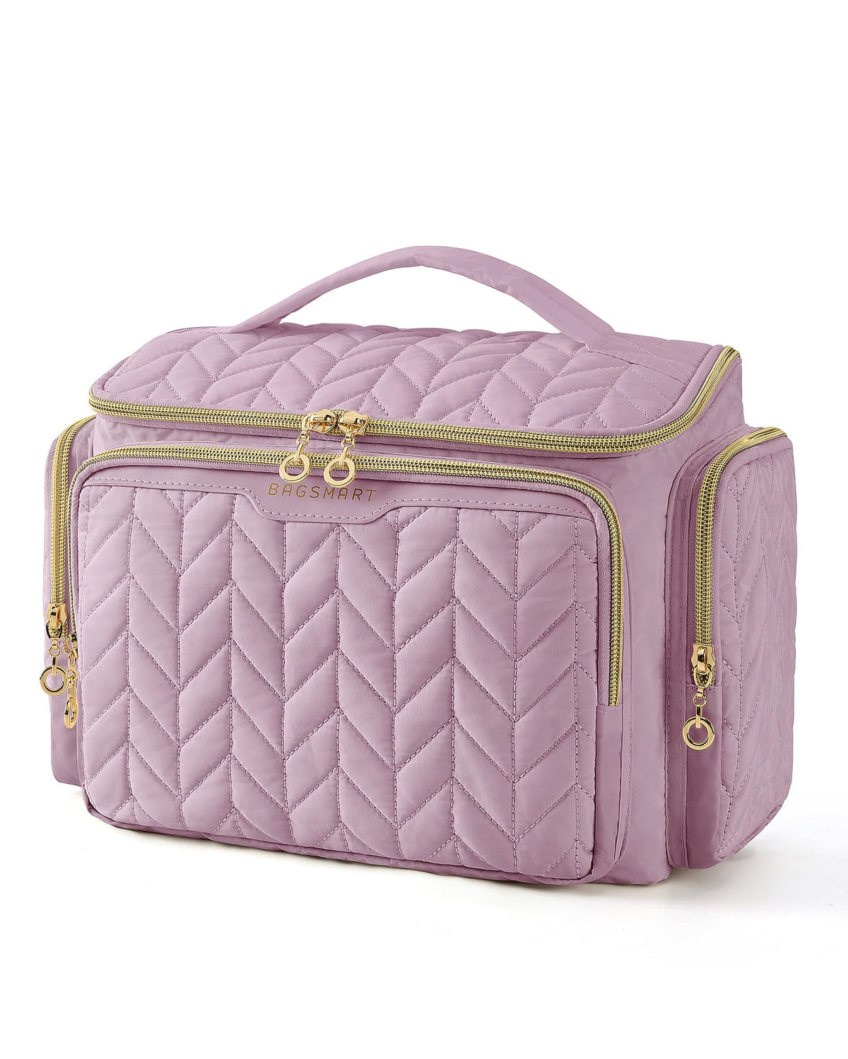 BAGSMART Travel Toiletry Bag front view in purple