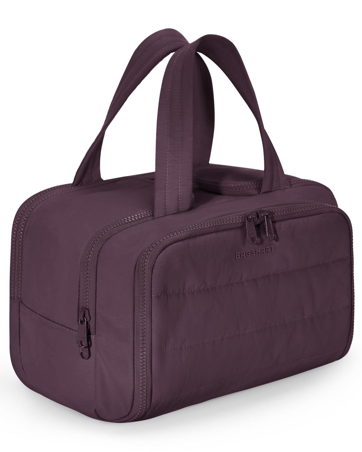 BAGSMART Travel Toiletry Bag front view in rosy purple
