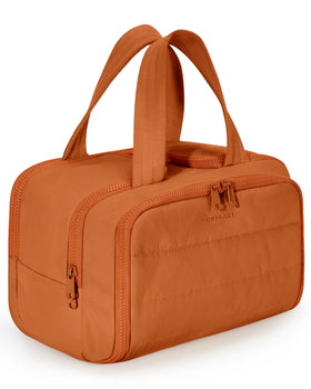 BAGSMART Travel Toiletry Bag front view in Sandstore Brown