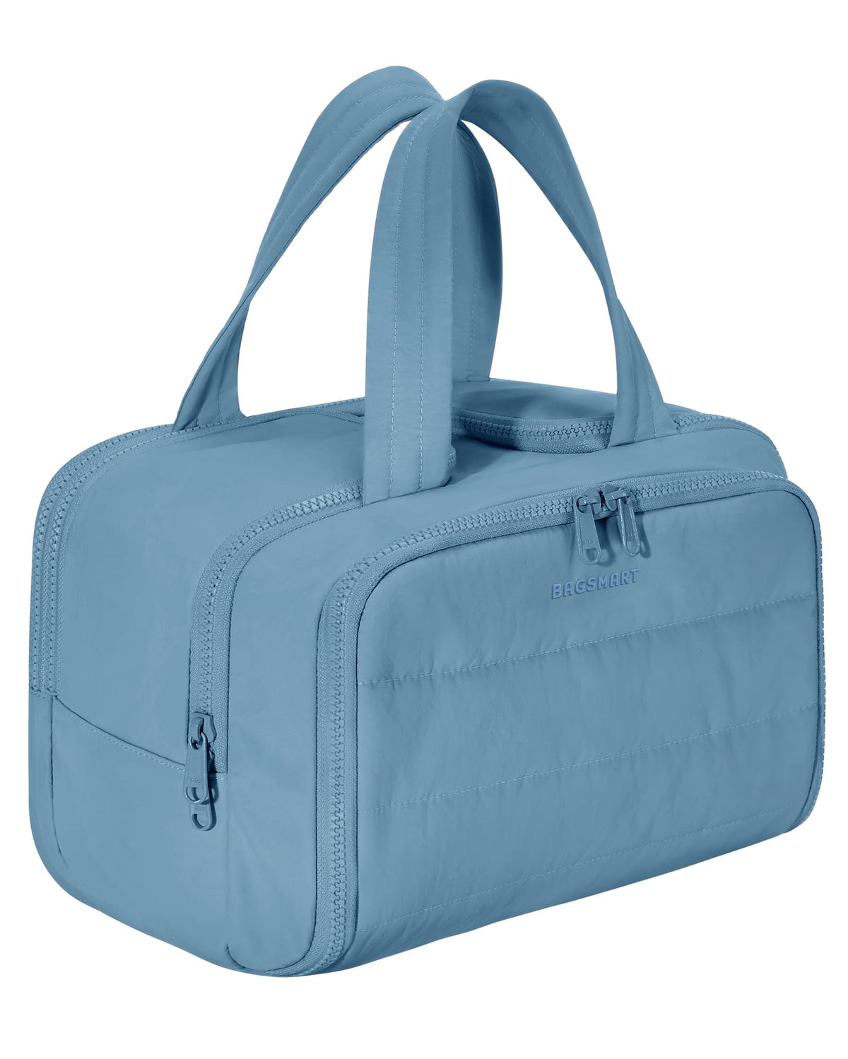 BAGSMART Travel Toiletry Bag front view in Steel Blue