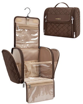 BAGSMART Travel Toiletry Bag front view with hanging hook