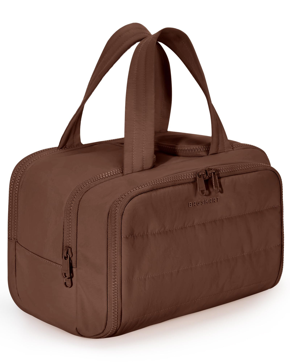 BAGSMART Travel Toiletry Bag in coffee brown, front view