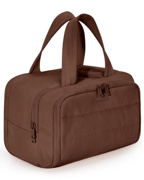 BAGSMART Travel Toiletry Bag in coffee brown, front view
