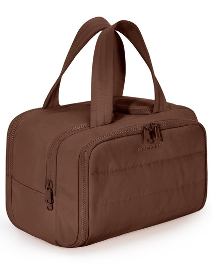 BAGSMART Travel Toiletry Bag in coffee brown, front view