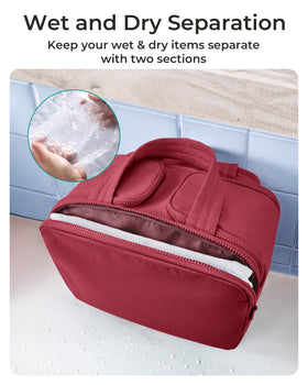 BAGSMART Travel Toiletry Bag in use at a travel setting