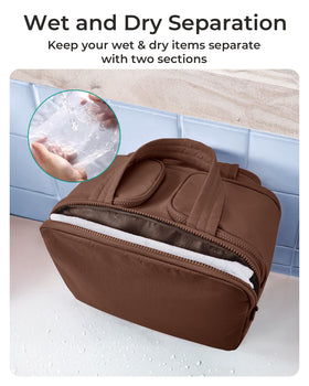 BAGSMART Travel Toiletry Bag in use at a travel setting