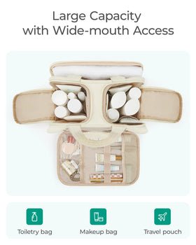 BAGSMART Travel Toiletry Bag in use at a travel setting