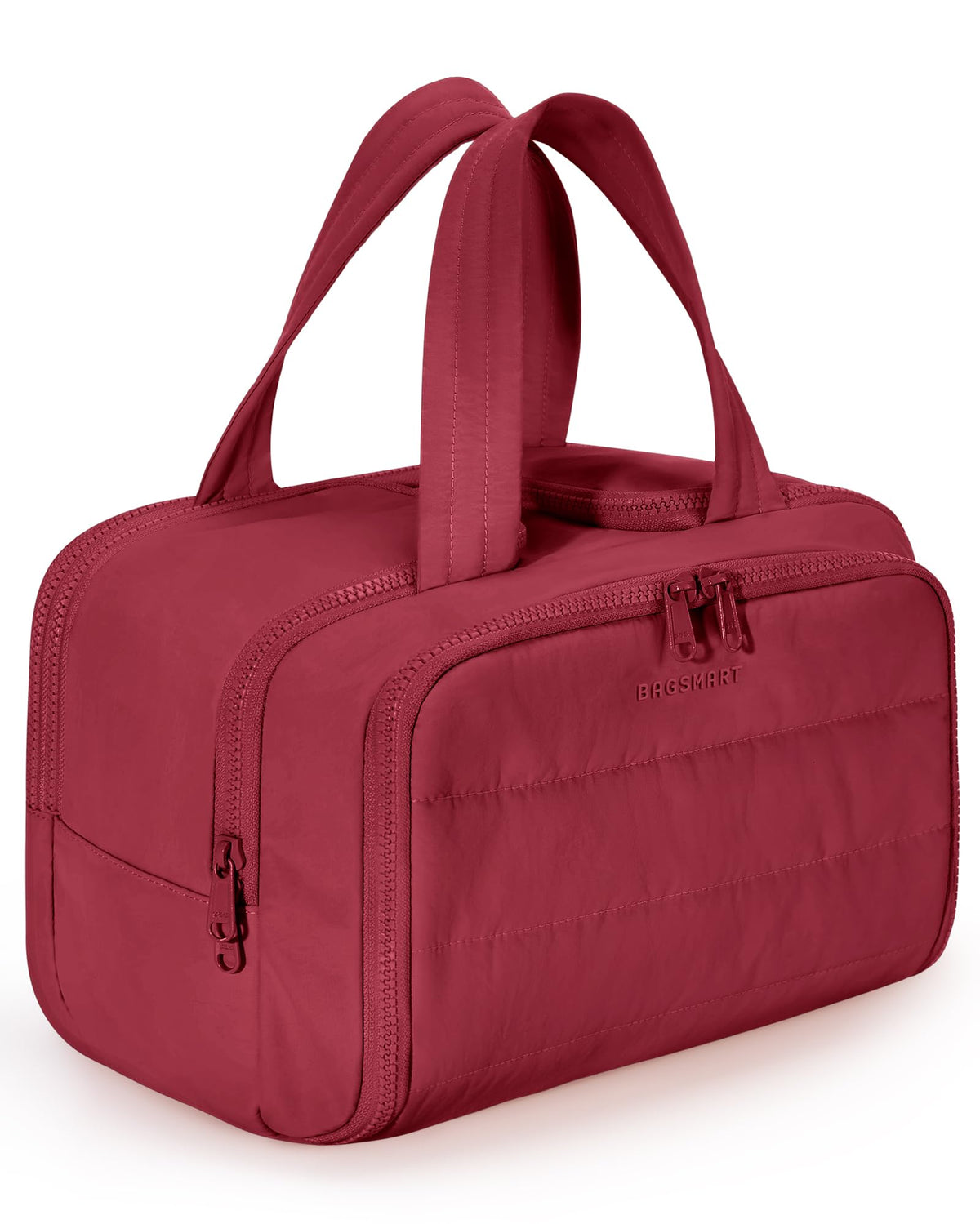 BAGSMART Travel Toiletry Bag in Vintage Berry front view