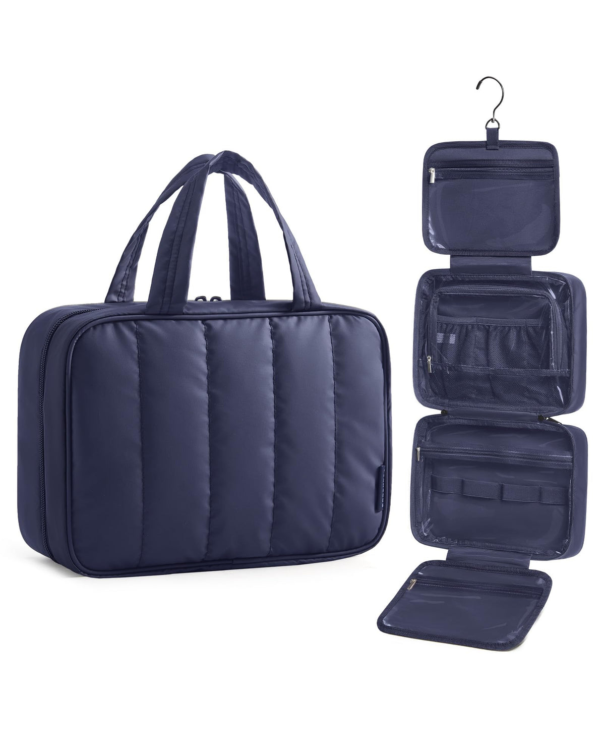 BAGSMART Travel Toiletry Bag navy blue front view