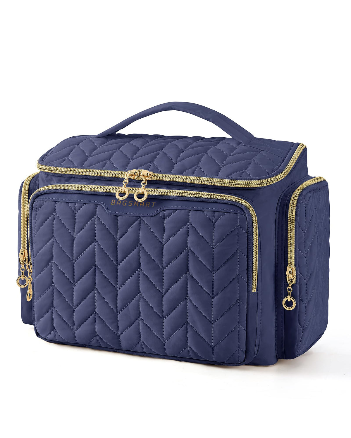 BAGSMART Travel Toiletry Bag navy model front view