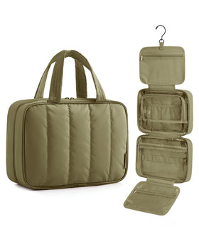 BAGSMART Travel Toiletry Bag olive green front view