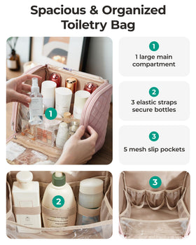 BAGSMART Travel Toiletry Bag open showing compartments