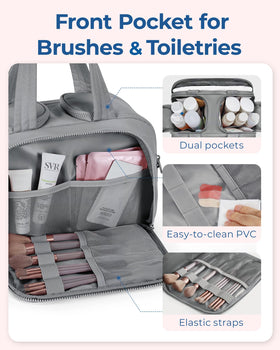 BAGSMART Travel Toiletry Bag open showing full access