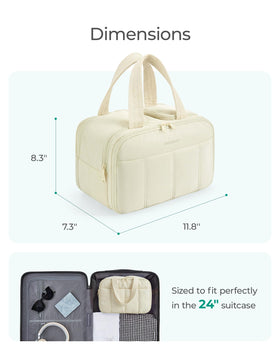 BAGSMART Travel Toiletry Bag open with toiletries inside
