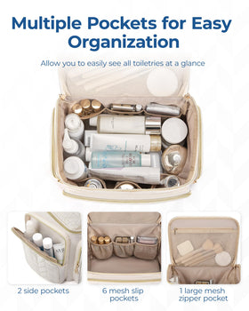 BAGSMART Travel Toiletry Bag opened wide for easy access