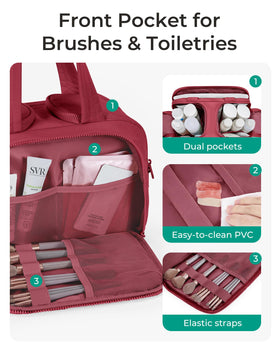BAGSMART Travel Toiletry Bag showing compartments and layout