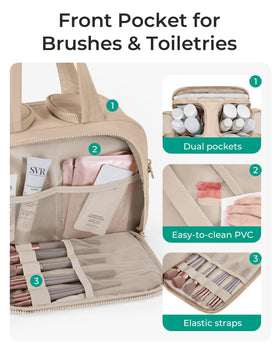 BAGSMART Travel Toiletry Bag showing four compartments