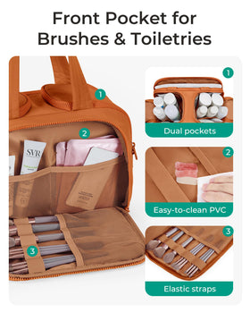 BAGSMART Travel Toiletry Bag showing interior compartments