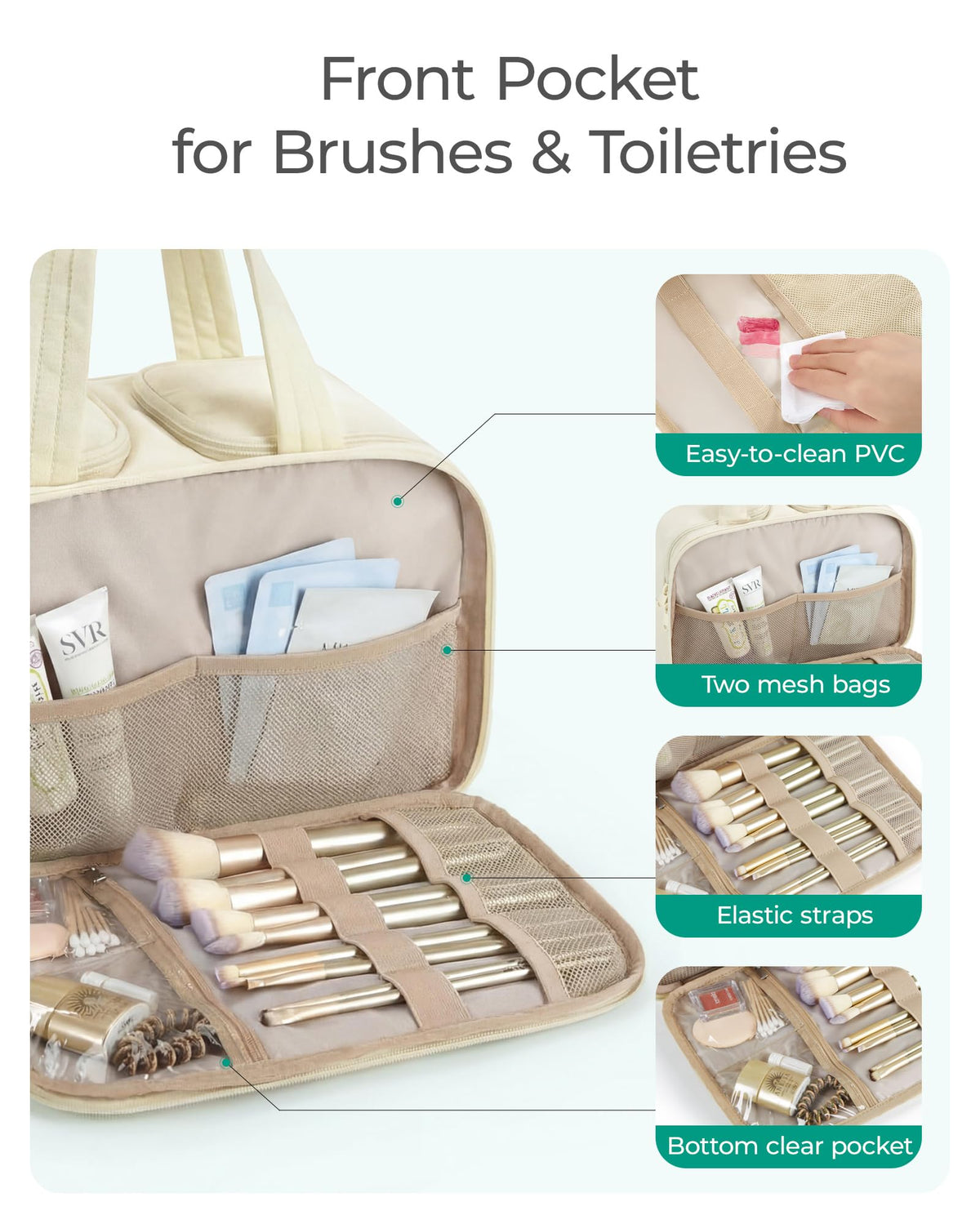BAGSMART Travel Toiletry Bag showing waterproof feature