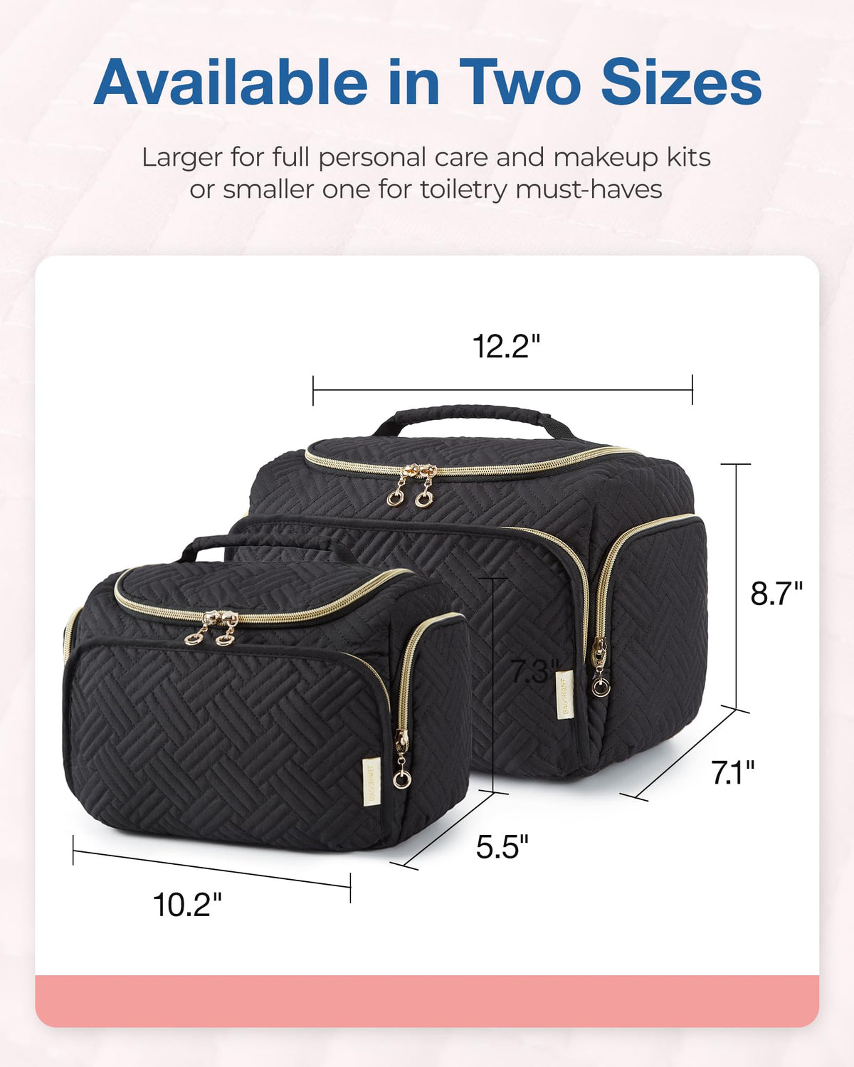 BAGSMART Travel Toiletry Bag showing waterproof material