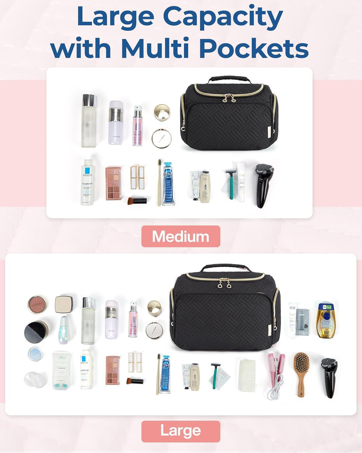 BAGSMART Travel Toiletry Bag with handle