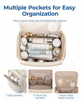BAGSMART Travel Toiletry Bag with handle and zippers