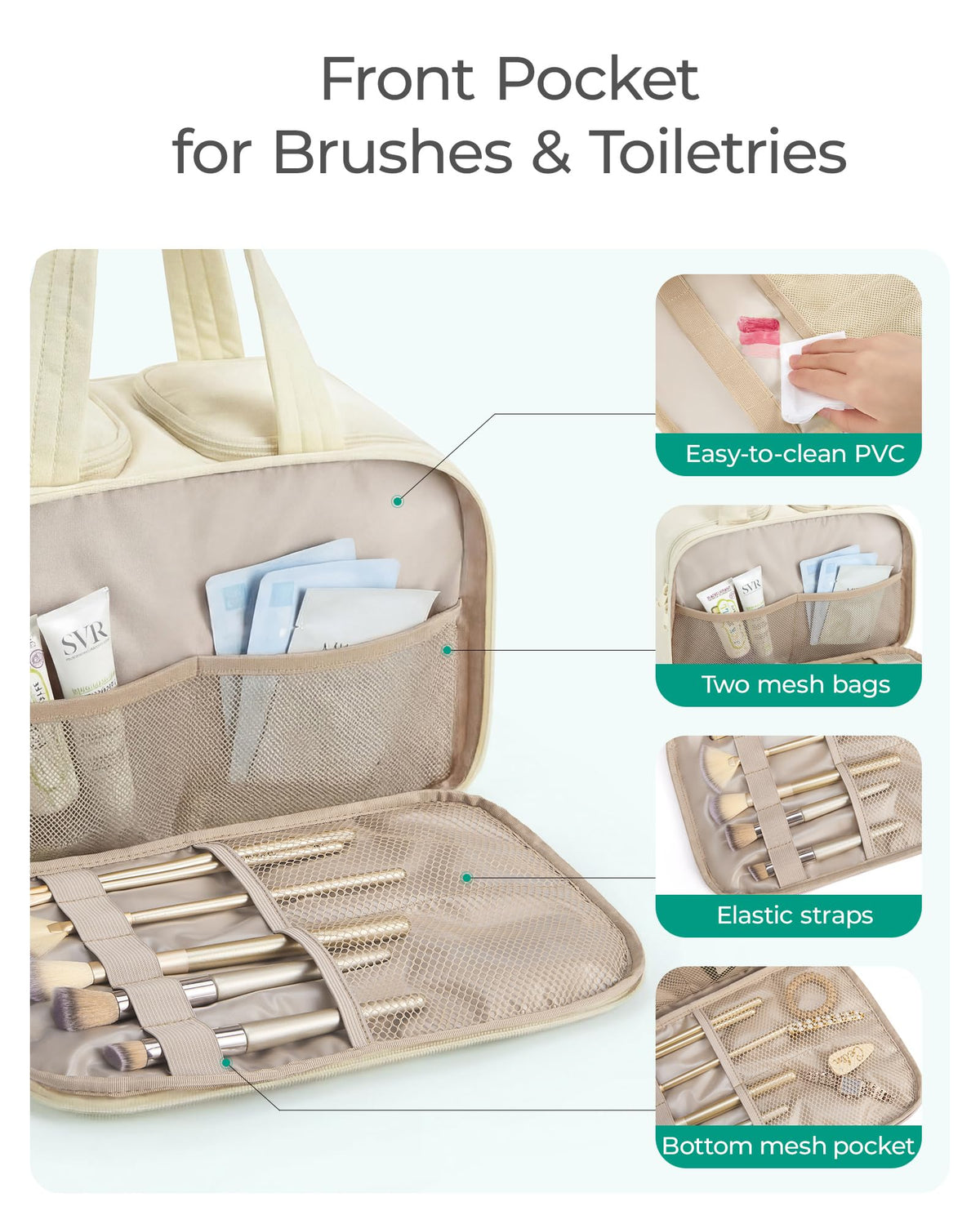 BAGSMART Travel Toiletry Bag with soft handle