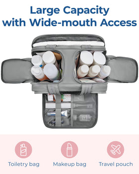 BAGSMART Travel Toiletry Bag with toiletries inside