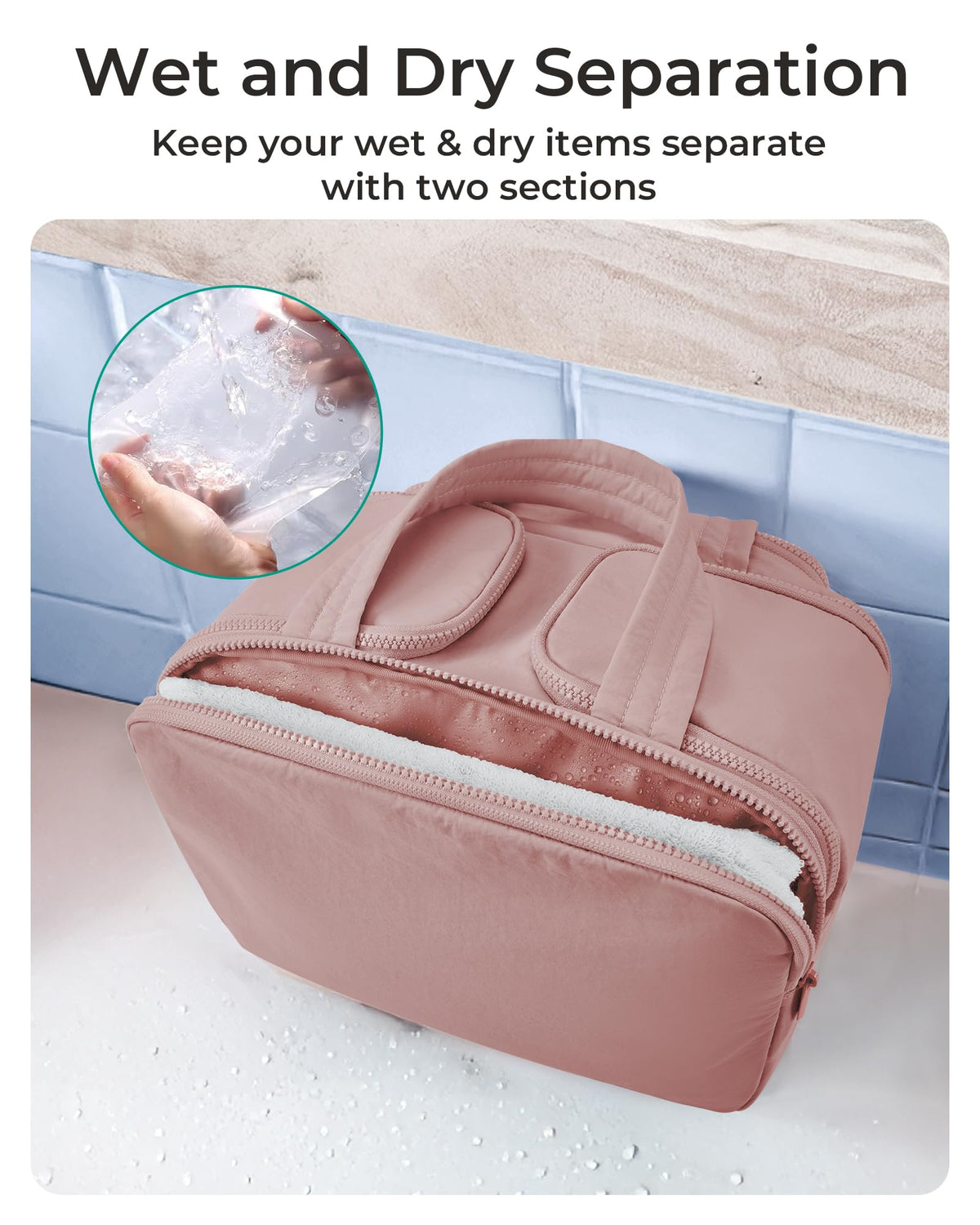 BAGSMART Travel Toiletry Bag with toiletries inside